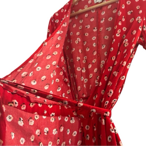 Ghanda Red Floral Wrap Dress - S - Picture 10 of 12